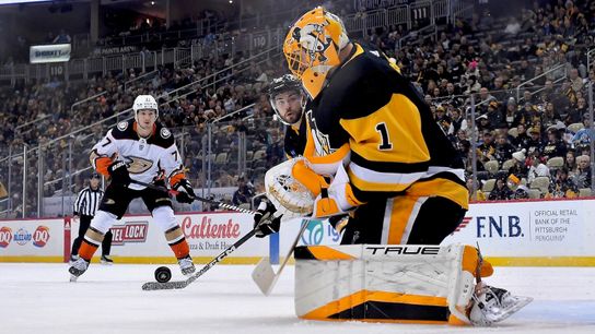 Freeze Frame: DeSmith robs McTavish's game-tying bid at the buzzer taken at PPG Paints Arena (Penguins)